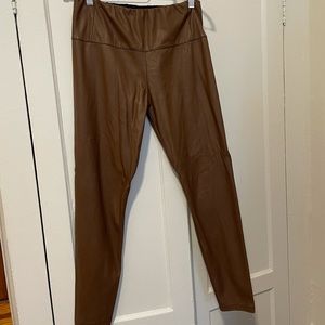 Designer: Paper Crown Brown Vegan Leather Leggings
